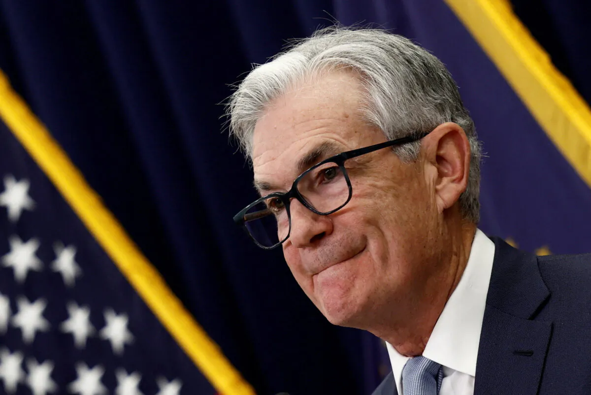 Federal Reserve Board Chairman Jerome Powell looks on during a press conference following the announcement that the Federal Reserve raised interest rates by half a percentage point, at the Federal Reserve Building in Washington on Dec. 14, 2022. (Evelyn Hockstein/Reuters)