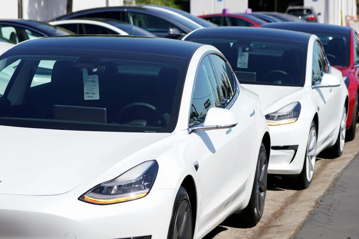 A new Tesla Model 3 at a delivery center on the last day of the company's third quarter in San Diego on Sept. 30, 2019. (Mike Blake/Reuters)