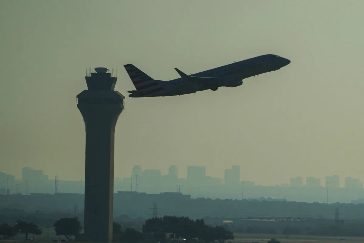 An American Eagle plane takes off at DFW International Airport in September 2022 in Dallas. (Smiley N. Pool/The Dallas Morning News/TNS)