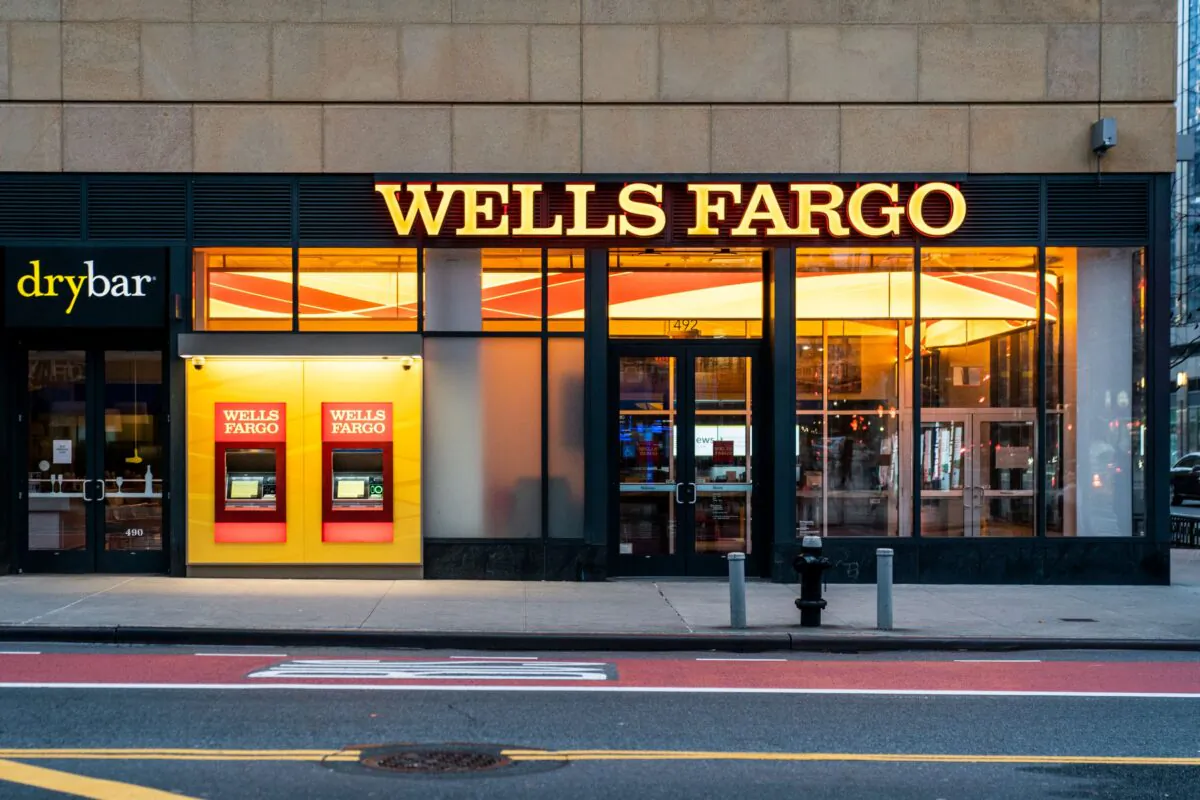 Wells Fargo Bank branch is seen in New York City on March 17, 2020. (Jeenah Moon/Reuters)