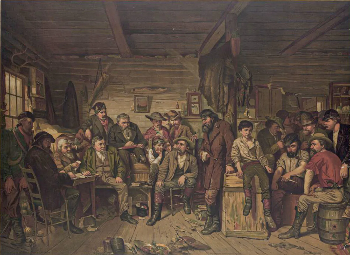 “The Trial of
a Horse Thief” by
John Mulvany, 1877. (Library of Congress)