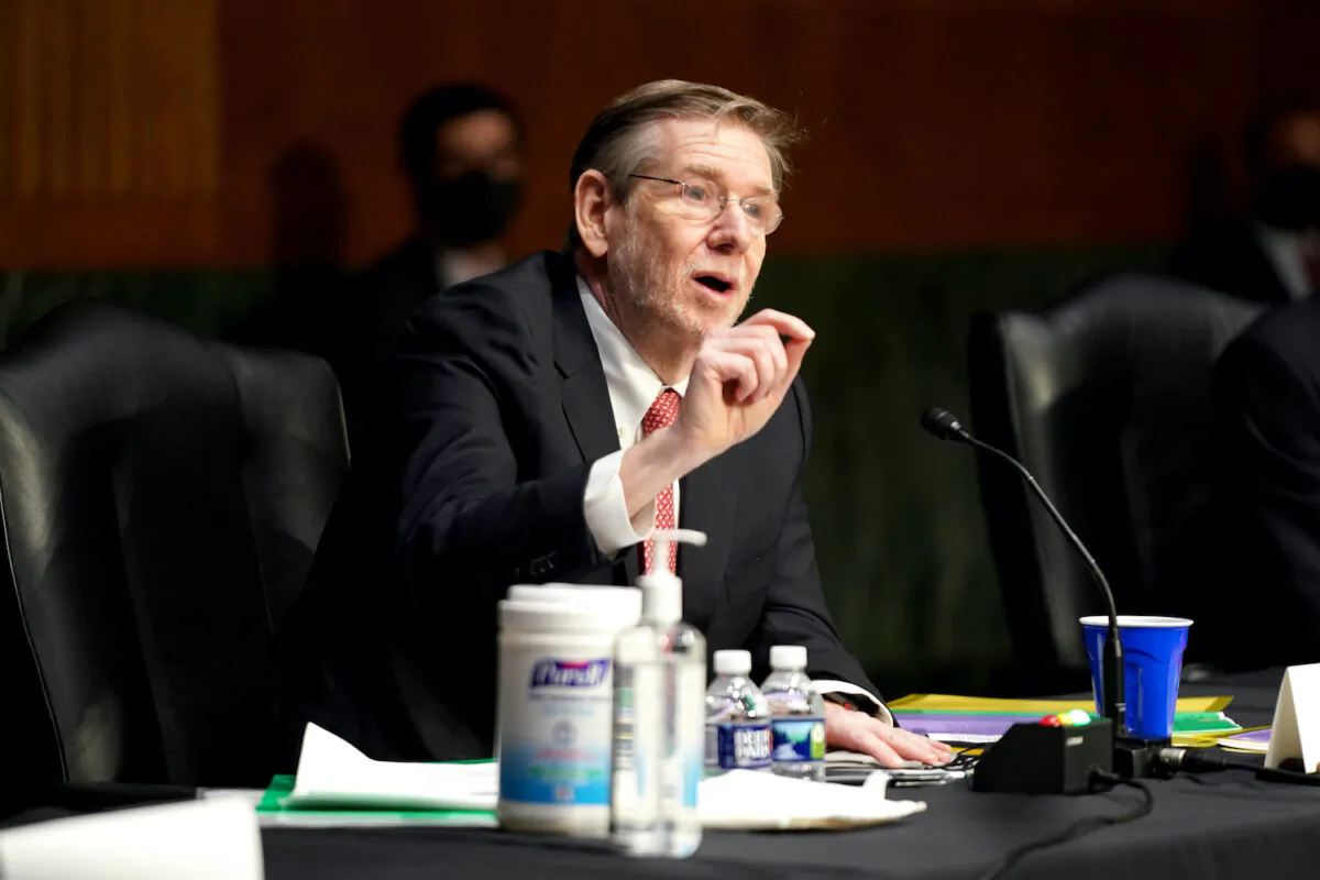 David Kessler, Department of Health and Human Services Chief Science Officer for Covid Response, answers a question during a Senate Health, Education, Labor and Pensions Committee hearing to discuss the ongoing federal response to COVID-19 in Washington on May 11, 2021. (Greg Nash-Pool/Getty Images)