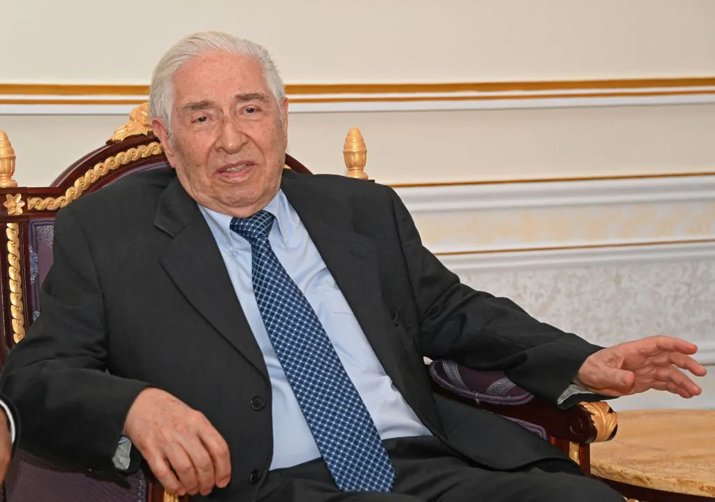 Following his release, Baquer Namazi, a US citizen and father of an imprisoned man in Iran, speaks to the press upon his arrival in the Omani capital of Muscat, on Oct. 5, 2022. (Photo by AFP via Getty Images)