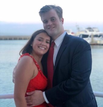 Charlie with his girlfriend, Bridget, in October 2019.