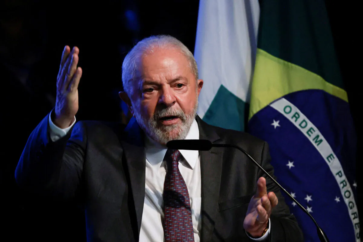 Brazilian President Luiz Inácio Lula da Silva speaks during the inauguration ceremony of the new Banco do Brasil President Tarciana Medeiros in Brasilia, Brazil, on Jan. 16, 2023. (Adriano Machado/Reuters)