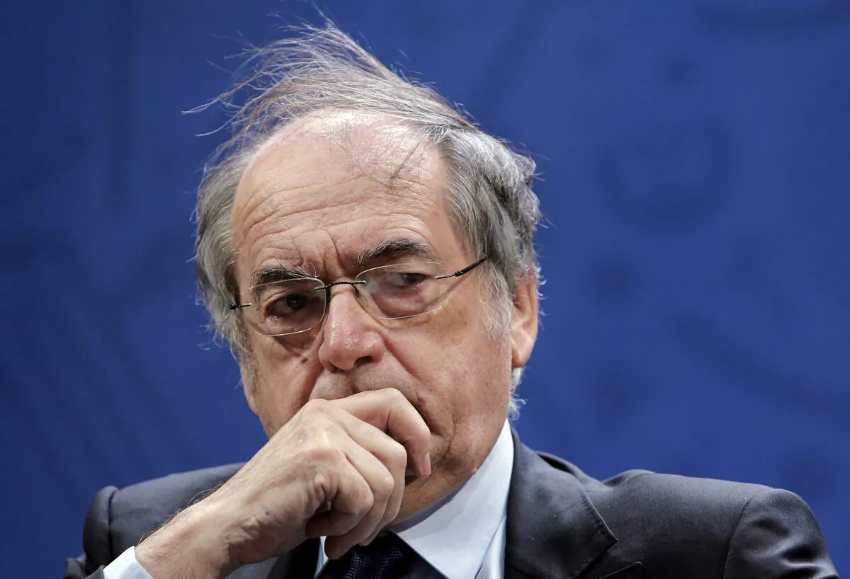 Head of French Football Federation (FFF) Noel Le Graet attends a press conference in Paris on March 2, 2016. (Christophe Ena/AP Photo)