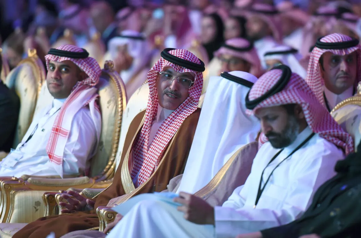 Saudi Minister of Finance Mohammed Al-Jadaan (C) attends the Euromoney conference in the Saudi capital Riyadh on May 2, 2018. (FAYEZ NURELDINE/AFP via Getty Images)
