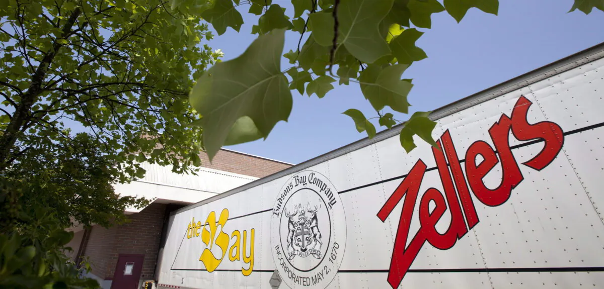 A transport truck is seen outside a Zellers store in Lynn Valley in North Vancouver, B.C., July 26, 2012. (Jonathan Hayward/The Canadian Press)