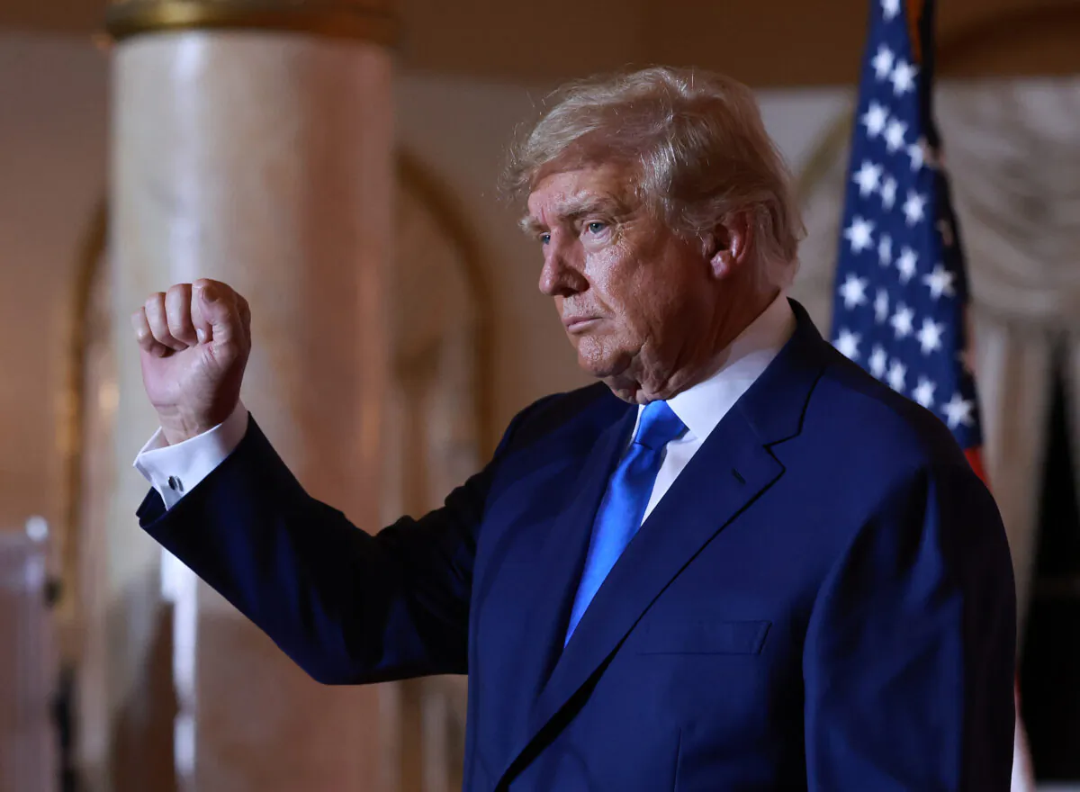 Former President Donald Trump speaks during an election night event at Mar-a-Lago in Palm Beach, Fla., on Nov. 08, 2022. (Joe Raedle/Getty Images)