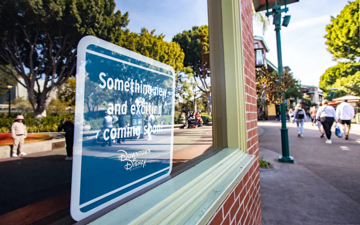 The future location of Porto's Bakery in Downtown Disney of Anaheim, Calif., on Jan. 18, 2023. (John Fredricks/The Epoch Times)