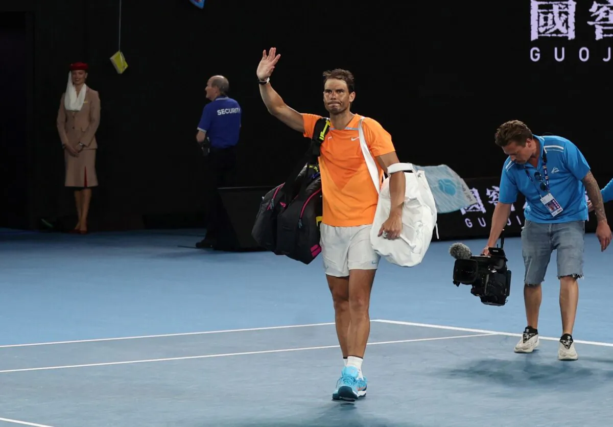 Spain's Rafael Nadal looks dejected after losing his second round match against Mackenzie Mcdonald of the United States during Australian Open, in Melbourne Park, Melbourne, Australia, on Jan. 18, 2023. (Loren Elliott/Reuters)