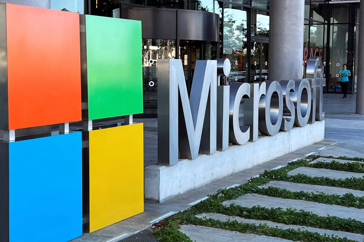 The logo of Microsoft is seen outside their offices in Herzliya, near Tel Aviv, Israel, on Dec. 27, 2022. (Rami Amichay/Reuters)