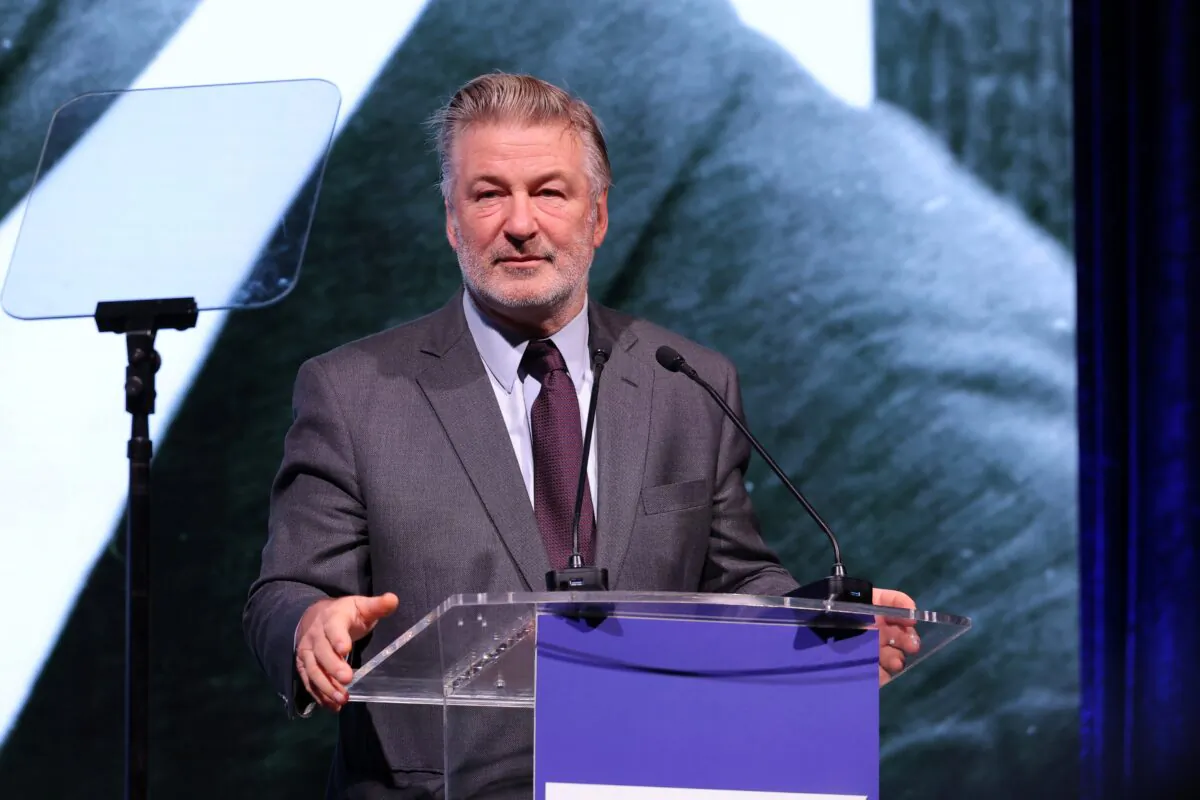 Alec Baldwin speaks onstage at the 2022 Robert F. Kennedy Human Rights Ripple of Hope Gala at New York Hilton on Dec. 6, 2022. (Mike Coppola/Getty Images for 2022 Robert F. Kennedy Human Rights Ripple of Hope Gala)