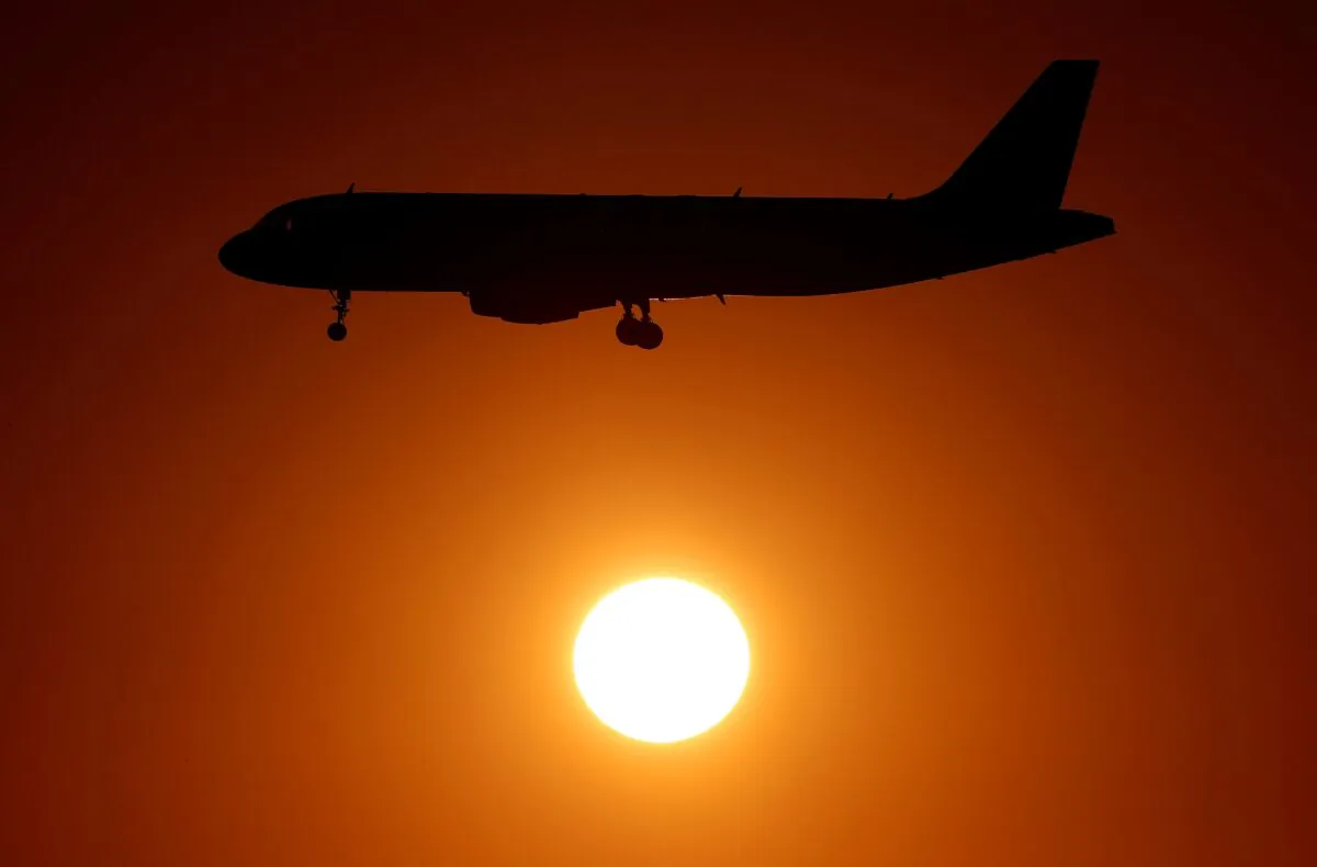 An Alitalia airplane approaches to land at Fiumicino airport in Rome on Oct. 24, 2018. (Max Rossi/Reuters)