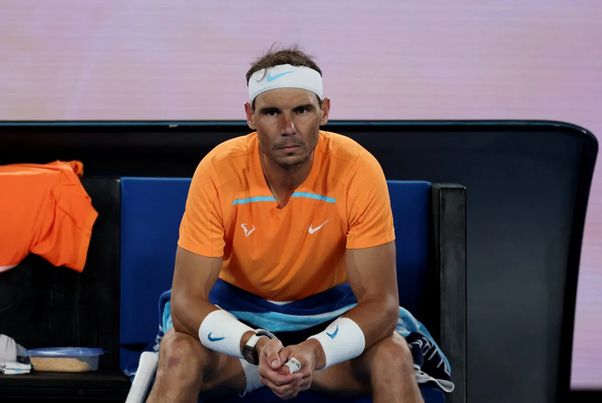 Spain's Rafael Nadal reacts during his second round match against Mackenzie Mcdonald of the United States in Australian Open, Melbourne Park, Melbourne, Australia, on Jan. 18, 2023. (Loren Elliott/Reuters)