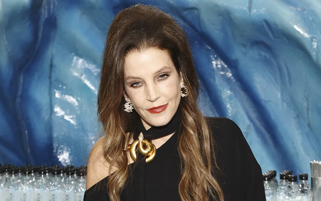 Lisa Marie Presley at the 80th Annual Golden Globe Awards at The Beverly Hilton, in Beverly Hills, Calif., on Jan. 10, 2023. (Joe Scarnici/Getty Images for Icelandic Glacial)
