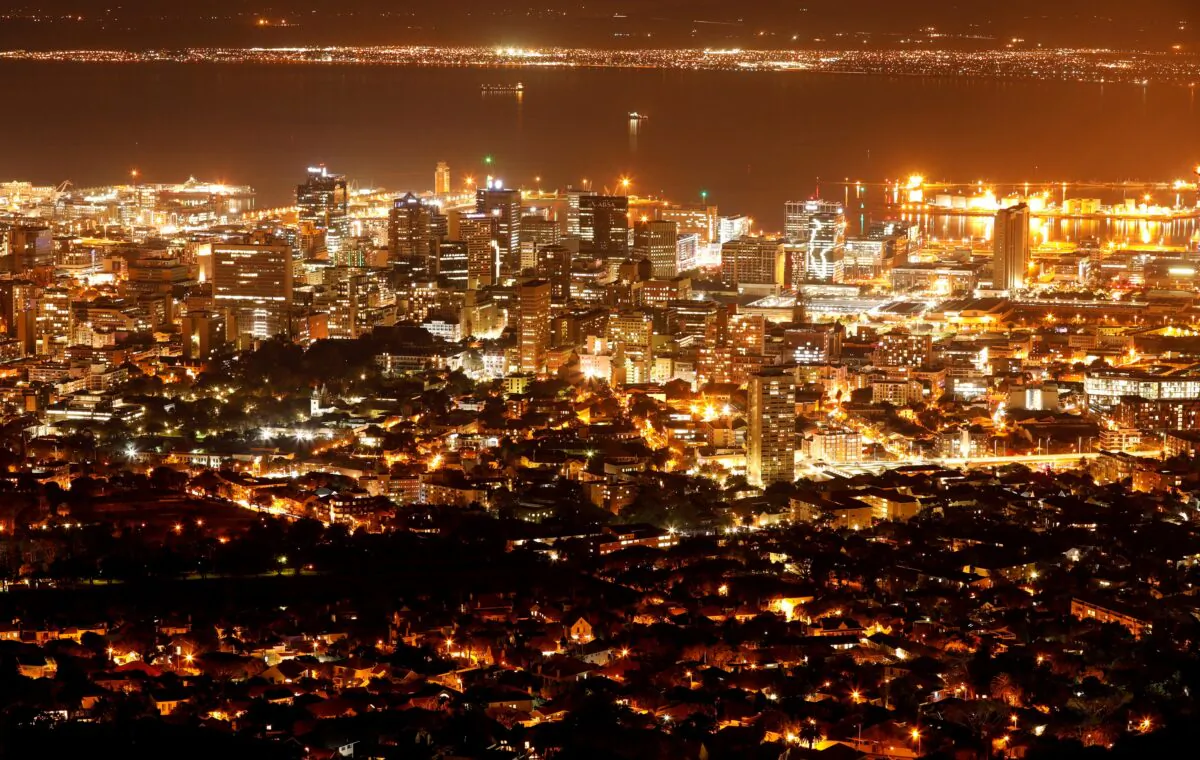 Electricity lights up the central business district of Cape Town, South Africa, on June 18, 2019. (Mike Hutchings/Reuters)