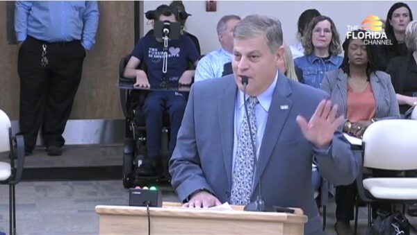 Dr. John Avendano, president of Florida State College of Jacksonville. reads a prepared statement on behalf of all 28 Florida College System presidents at theJanuary 18, 2023 meeting of the Florida Board of Education. 