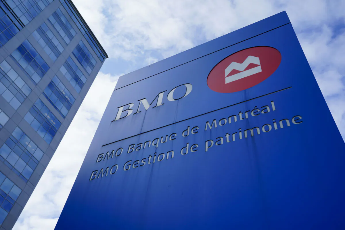 BMO Banque de Montreal signage in Ottawa on Sept. 7, 2022. (Sean Kilpatrick/The Canadian Press)