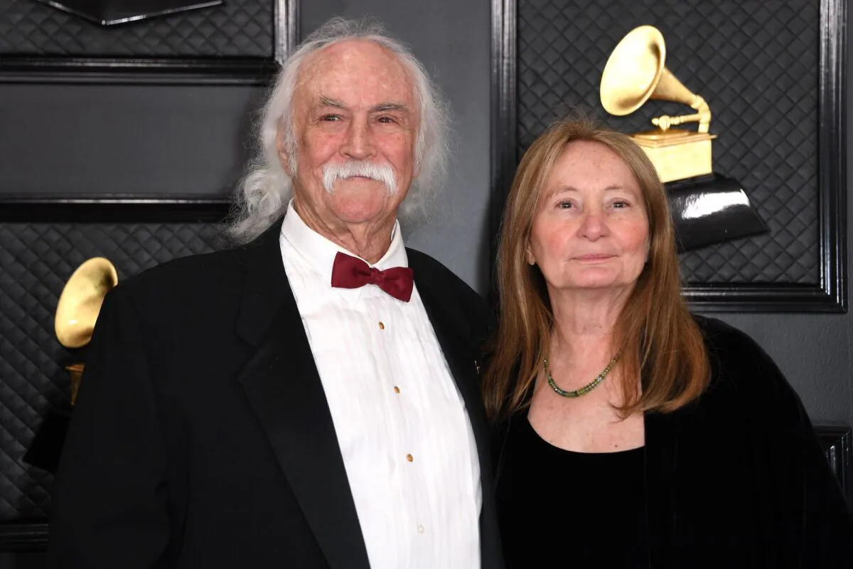 US musician David Crosby (L) and wife Jan Dance arrive for the 62nd Annual Grammy Awards on January 26, 2020, in Los Angeles. (Valerie Macon/AFP via Getty Images)