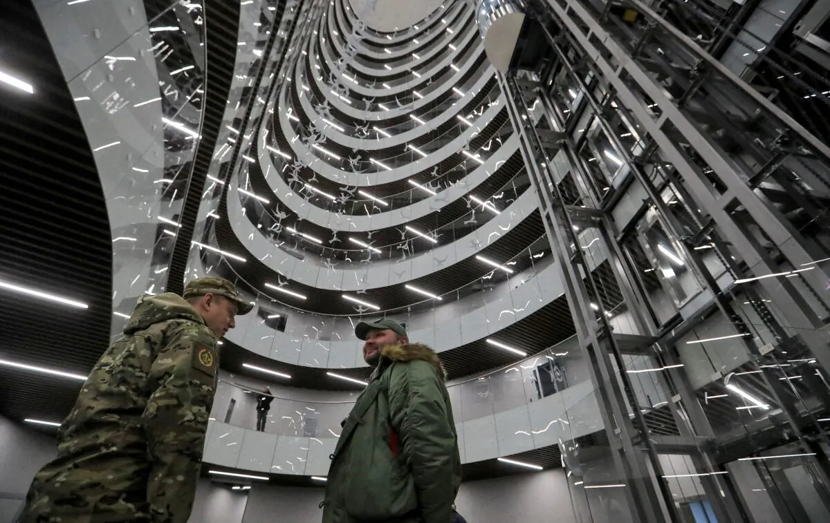 An interior view of PMC Wagner Centre, which is a project implemented by the businessman and founder of the Wagner private military group Yevgeny Prigozhin, during the official opening of the office block in Saint Petersburg, Russia, on Nov. 4, 2022. (Igor Russak/Reuters)