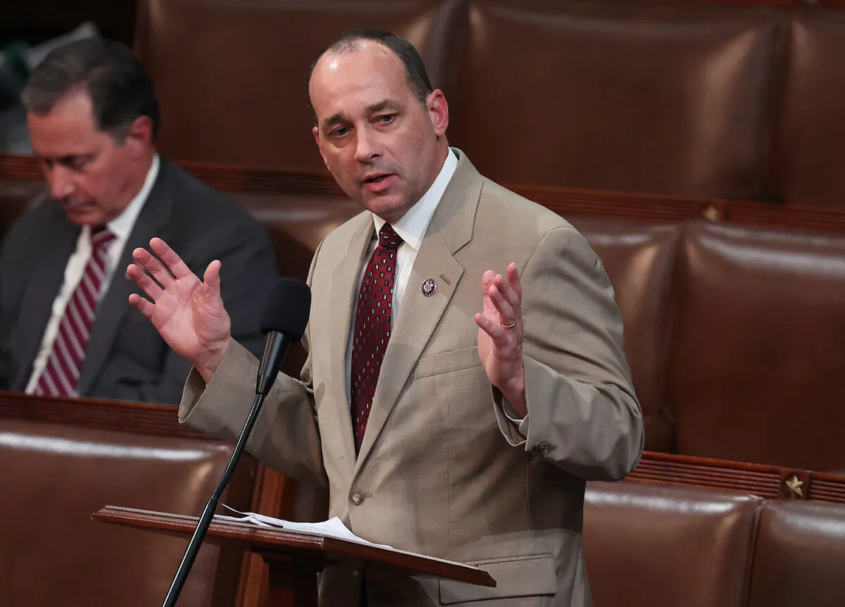 U.S. Rep.-elect Bob Good (R-Va.) delivers remarks in the House Chamber during the third day of elections for Speaker of the House at the U.S. Capitol Building in Washington on Jan. 5, 2023. (Win McNamee/Getty Images)