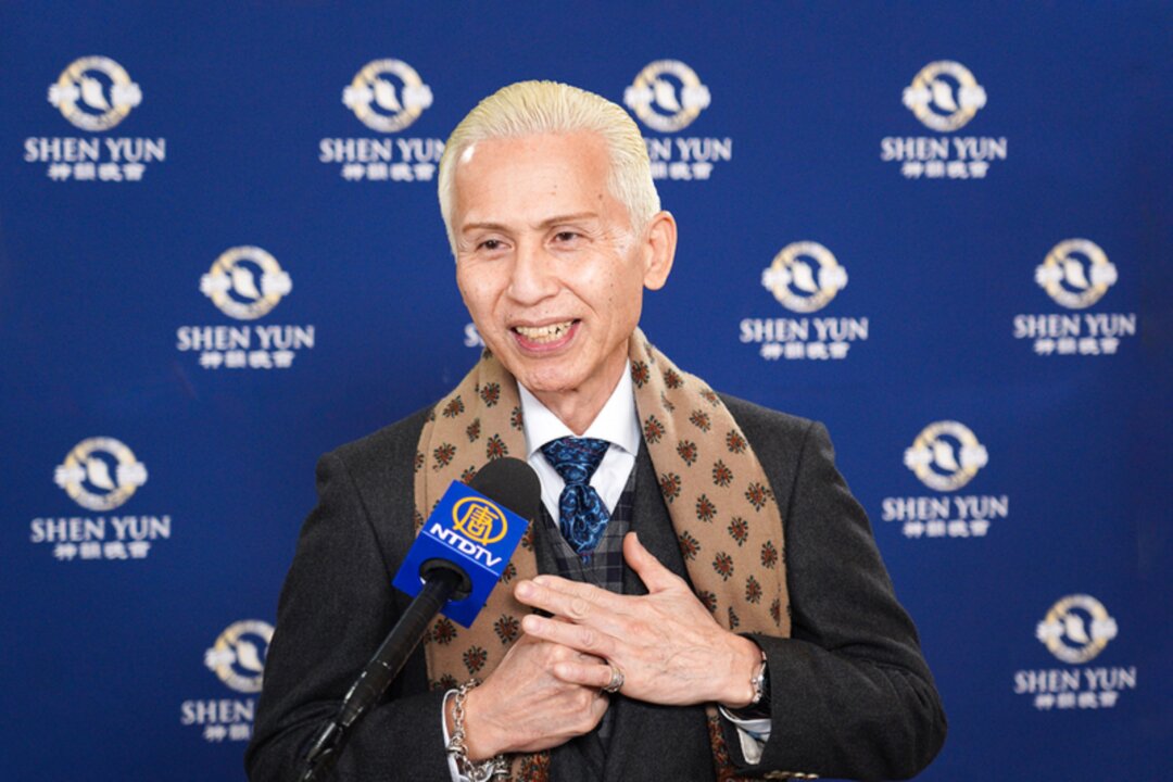 Mr. Nakazono Akihiro, the president of a floor-cleaning machine company, attends Shen Yun Performing Arts at the Kawaguchi Comprehensive Cultural Center Lilia in Kawaguchi, Japan, on Jan. 19, 2023. (Annie Gong/The Epoch Times)