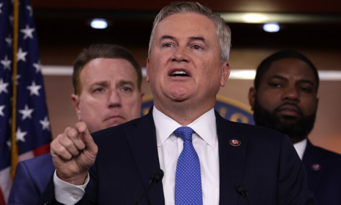 Rep. James Comer (R-Ky.) speaks during a news conference at the U.S. Capitol in Washington on Nov. 17, 2022. (Alex Wong/Getty Images)