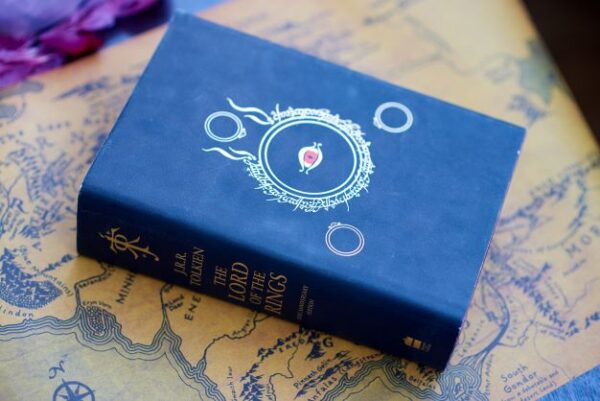 lord of the rings book on map of middle earth