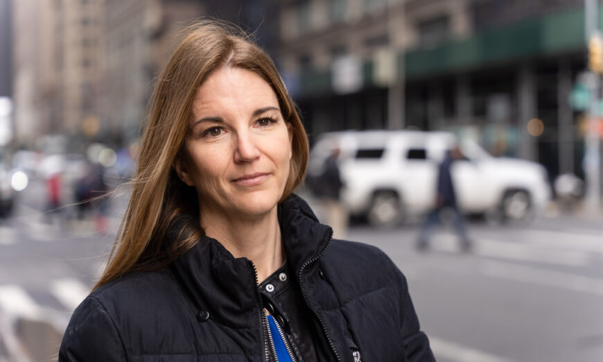 Brianne Dressen, co-chair of React19, in New York on Jan. 6, 2023. (Jack Wang/The Epoch Times)