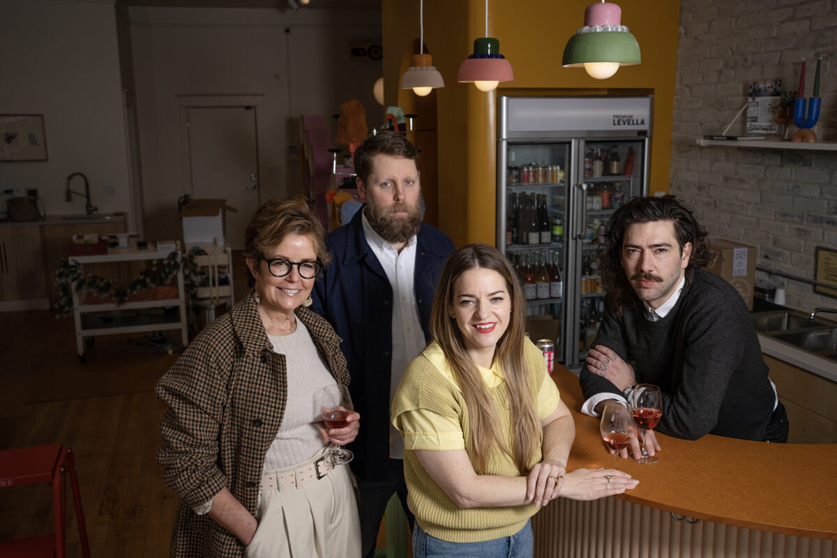 From left to right: Megan Dayton, Peder Schweigert, Erin Flavin and Marco Zappia at Marigold N/A Bottle Shop on Monday, Jan. 9, 2023. (Jerry Holt/Minneapolis Star Tribune/TNS)