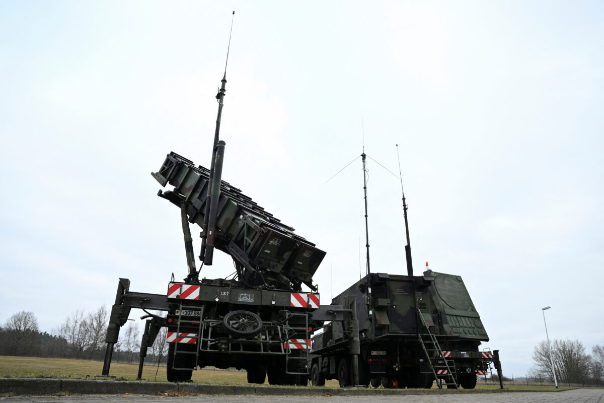 Germany sends two Patriots, the mobile defence surface-to-air missile systems, to Poland, in Gnoien