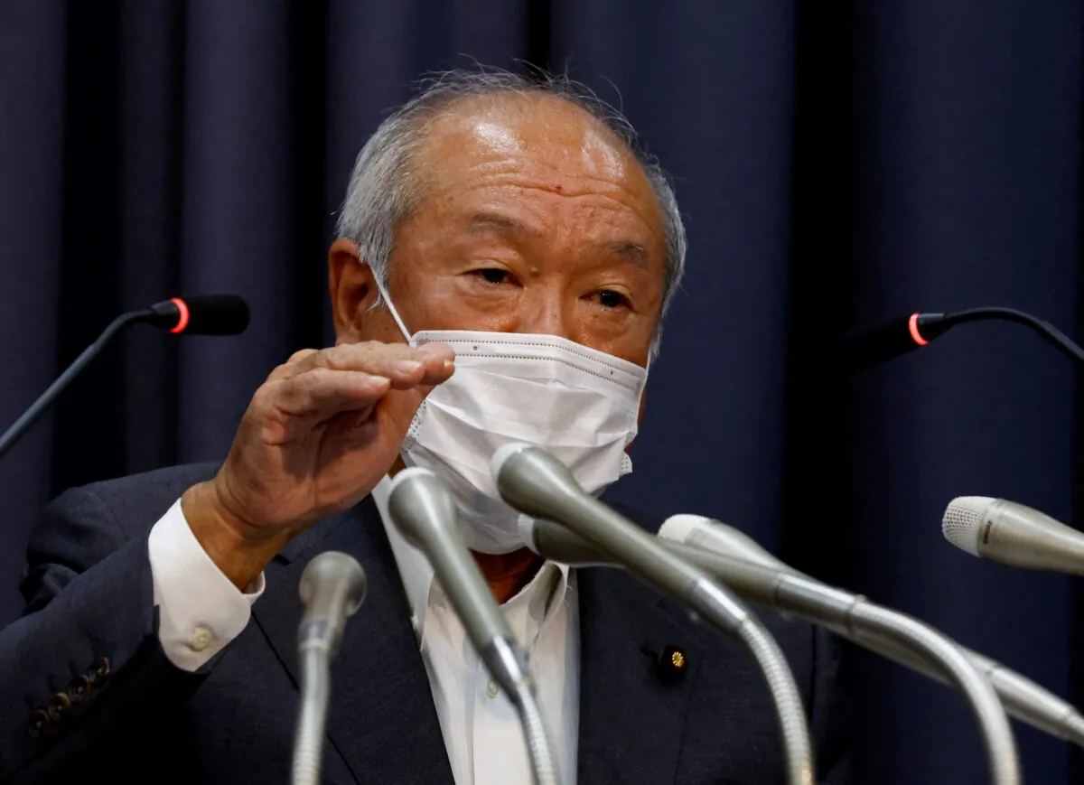 Japan's Finance Minister Shunichi Suzuki speaks at a news conference after Japan intervened in the currency market for the first time since 1998 to shore up the battered yen in Tokyo on Sept. 22, 2022. (Kim Kyung-Hoon/Reuters)