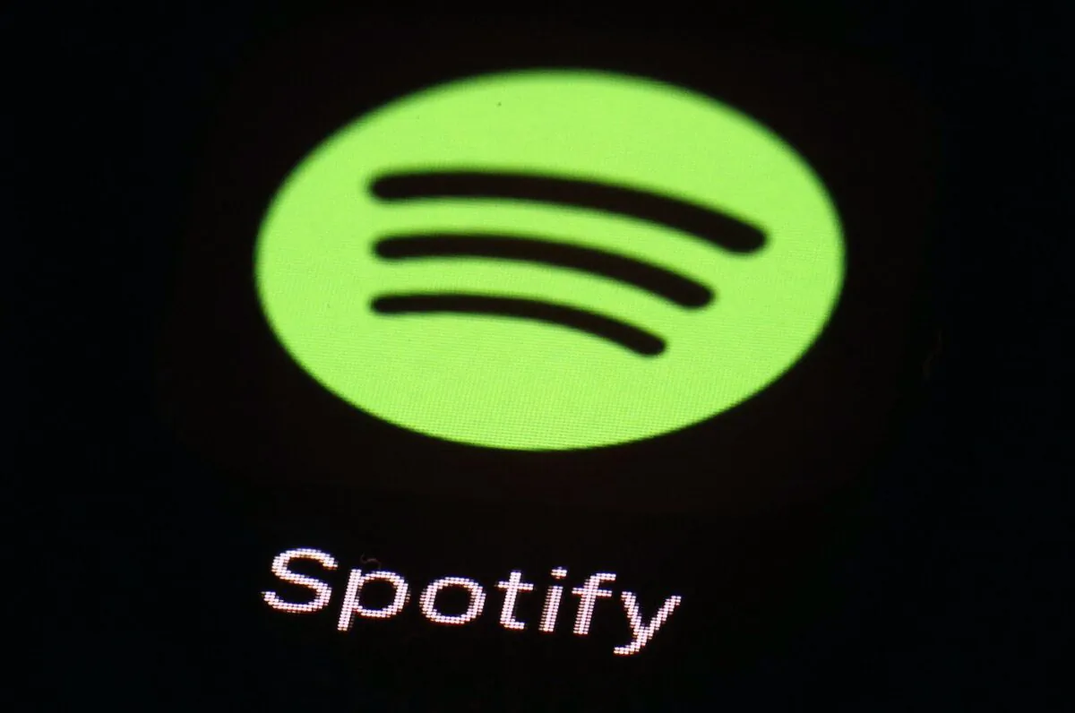 The Spotify app is shown on an iPad in Baltimore on March 20, 2018. (The Canadian Press/AP, Patrick Semansky)