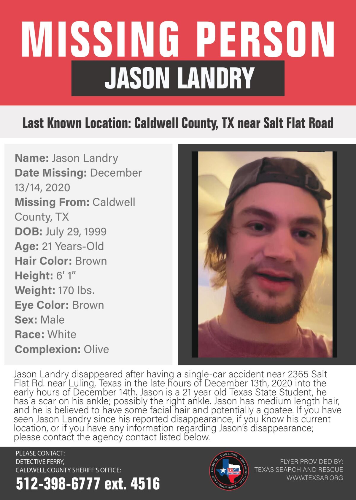 Missing Person Jason Landry