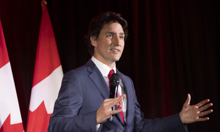 Prime Minister Justin Trudeau speaks at Willistead Manor in Windsor, Ont., on Jan. 17, 2023. (The Canadian Press/Nicole Osborne)