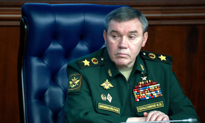 Chief of the General Staff of Russian Armed Forces Valery Gerasimov attends an annual meeting of the Defence Ministry Board in Moscow on Dec. 21, 2022. (Sputnik/Sergei Fadeichev/Pool via Reuters Attention Editors)
