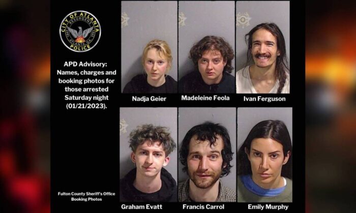 Identities of the suspects arrested on Jan. 21 after riot in downtown Atlanta, Ga., per the Atlanta Police Department. (Atlanta Police Department)