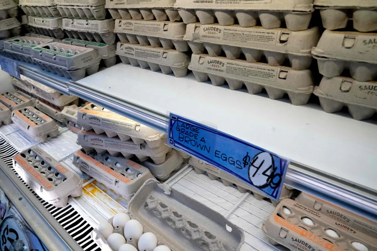 Eggs at a grocery store in Washington on Jan. 19, 2023. (Stefani Reynolds/AFP via Getty Images)