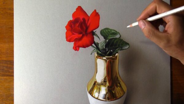 Drawing a Red Rose: So Lifelike You Can Smell It | Marcello Barenghi