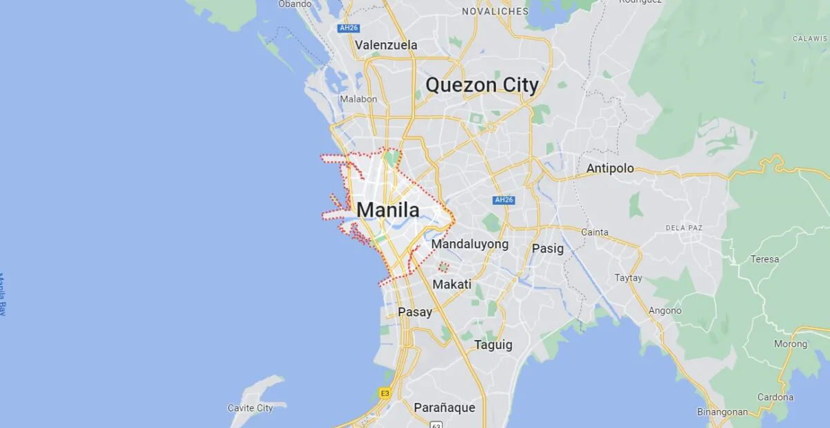 The location of Manila city, Philippine, on Jan. 25, 2023. (Google Maps)