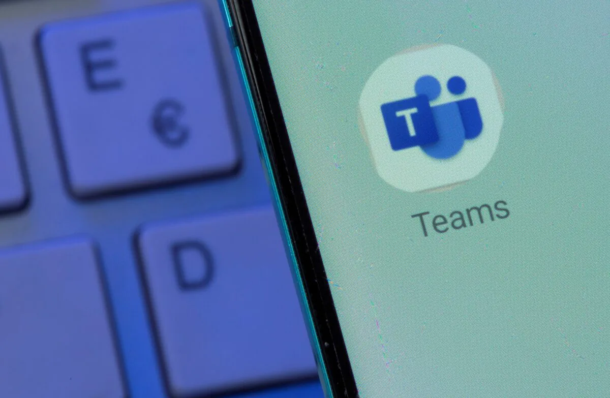 Microsoft Teams app on the smartphone placed on the keyboard on July 26, 2021. (Dado Ruvic/Illustration/Reuters)