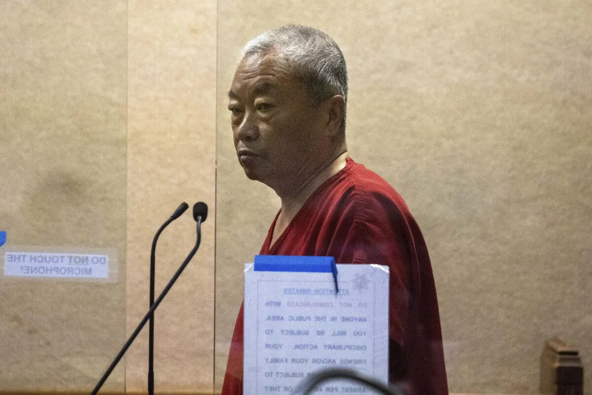 Chunli Zhao appears for his arraignment at San Mateo Superior Court in Redwood City, Calif., on Jan. 25, 2023. (Shae Hammond/Pool/Bay Area News Group via AP)