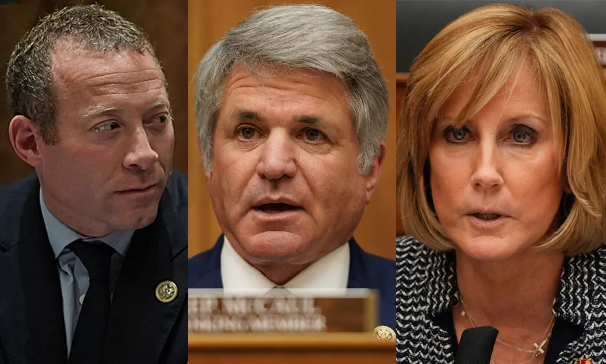 L: Rep. Josh Gottheimer (D-N.J.); C: Rep. Michael McCaul (R-Texas); R: Rep. Claudia Tenney (R-N.Y.). (Brendan Smialowski/AFP/Getty Images; Ken Cedeno-Pool/Getty Images; Ken Cedeno-Pool/Getty Images)