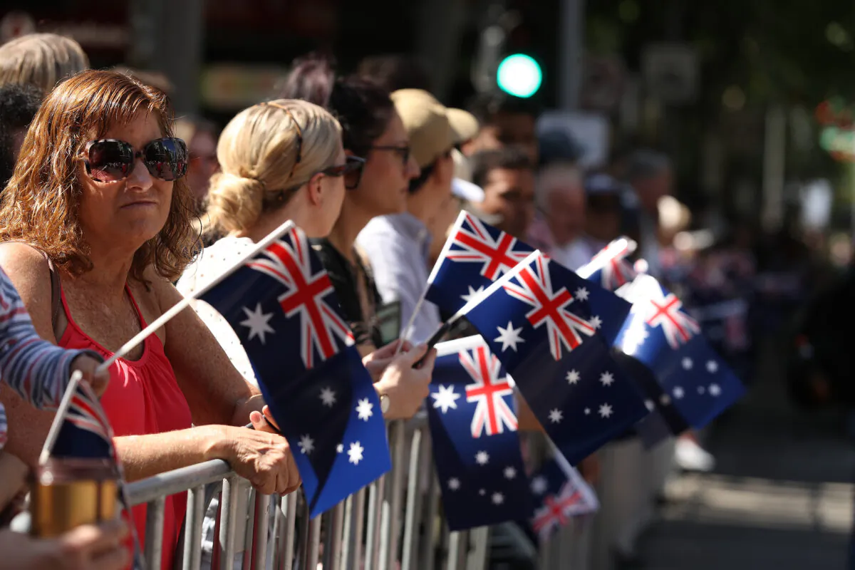 People attend the Australia Day parade in Melbourne, Australia, on Jan. 26, 2020. (Robert Cianflone/Getty Images)