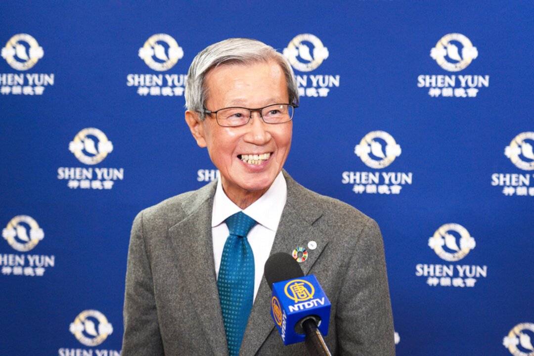 Mr. Kawamidare Mutuma, a board member of a precious metal manufacturer, attends Shen Yun Performing Arts at the Shinjuku Bunka Center in Tokyo, Japan, on Jan. 25, 2023. (Annie Gong/The Epoch Times)