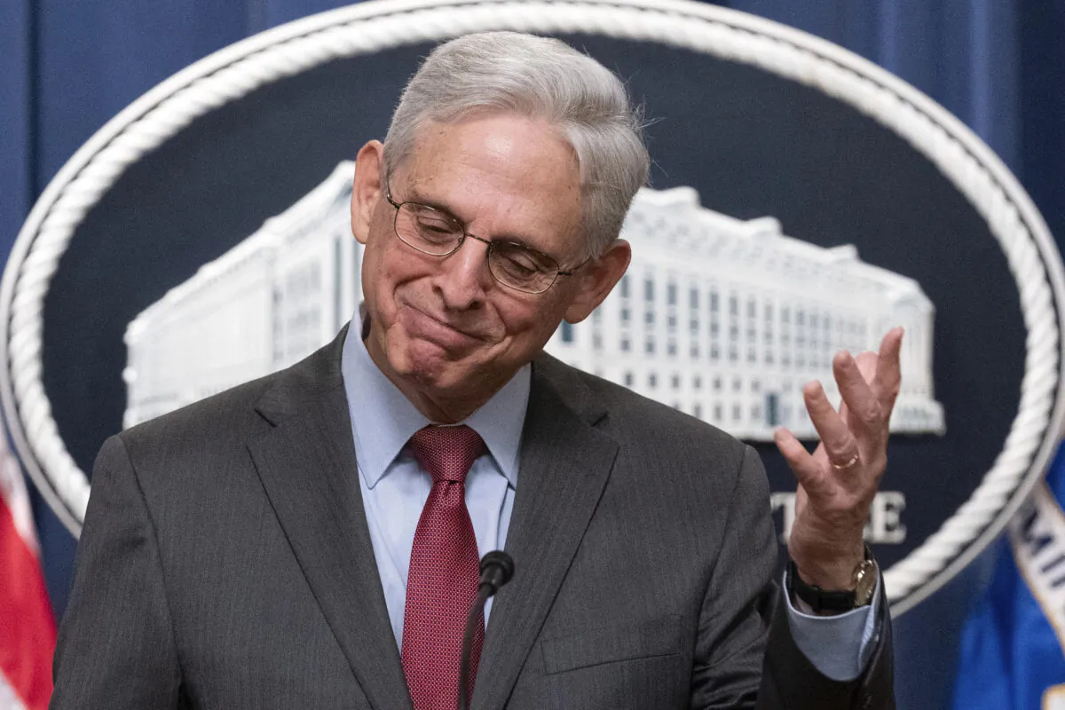 Attorney General Merrick Garland speaks during a news conference to announce an international ransomware enforcement action at the Department of Justice in Washington on Jan. 26, 2023. (Jose Luis Magana/AP Photo)