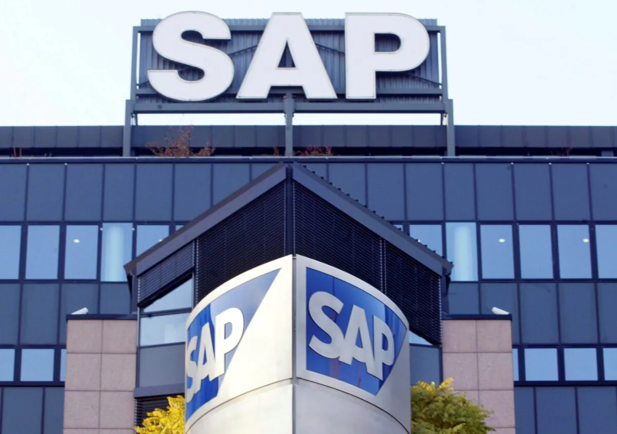 The headquarters of German software maker SAP in Walldorf near Heidelberg, Germany, on Nov. 5, 2003. (Michael Probst/AP Photo)