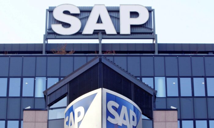 Headquarters of German software manufacturer SAP in Walldorf, near Heidelberg, Germany, November 5, 2003.  (Michael Probst/AP Photo)