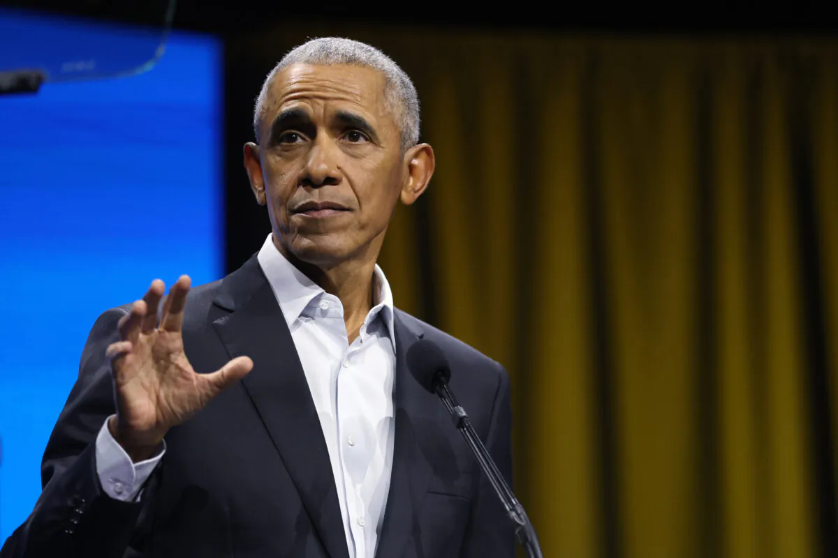 Former U.S. President Barack Obama speaks at an event held by the Obama Foundation at the Javits Center in New York City on Nov. 17, 2022. (Spencer Platt/Getty Images)